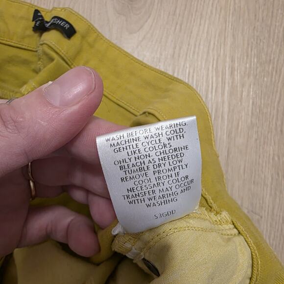 Eileen Fisher Parrot Yellow Skinny Ankle Organic Cotton Casual Mature Jeans 10 - Picture 10 of 11